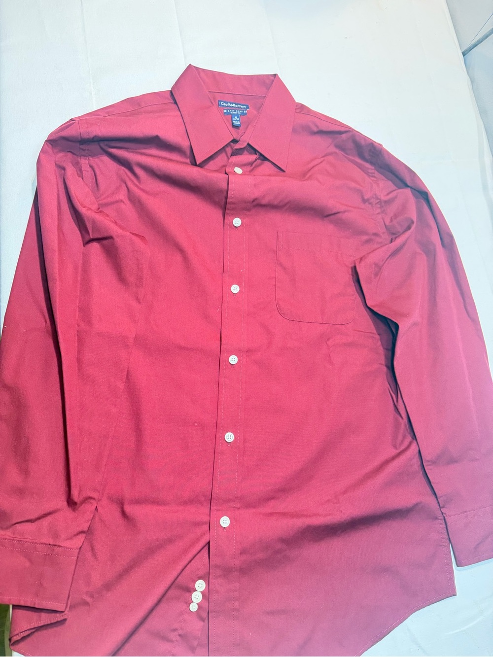 croft & barrow Men's Burgundy Button-Up Dress Shirt